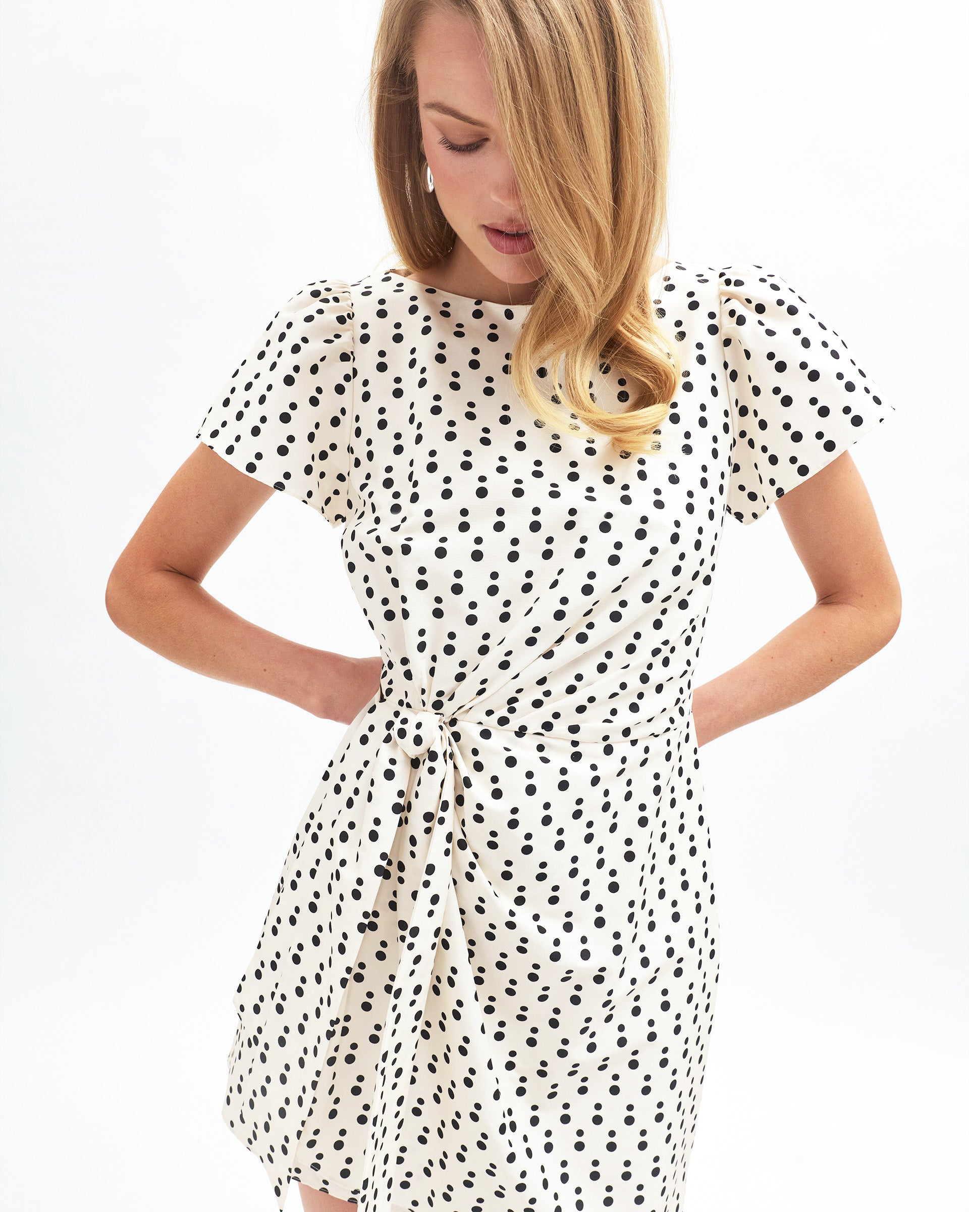 Mini Emeline Dress in Ivory/Noir