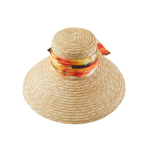 Mirabel Wide-Brim Sunhat in Orange