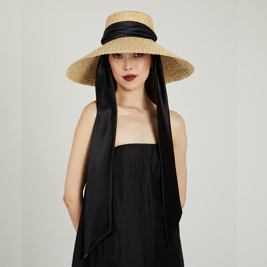 Mirabel Wide-Brim Sunhat in Black