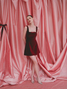 Jeanine Burgundy Velvet Mini Dress