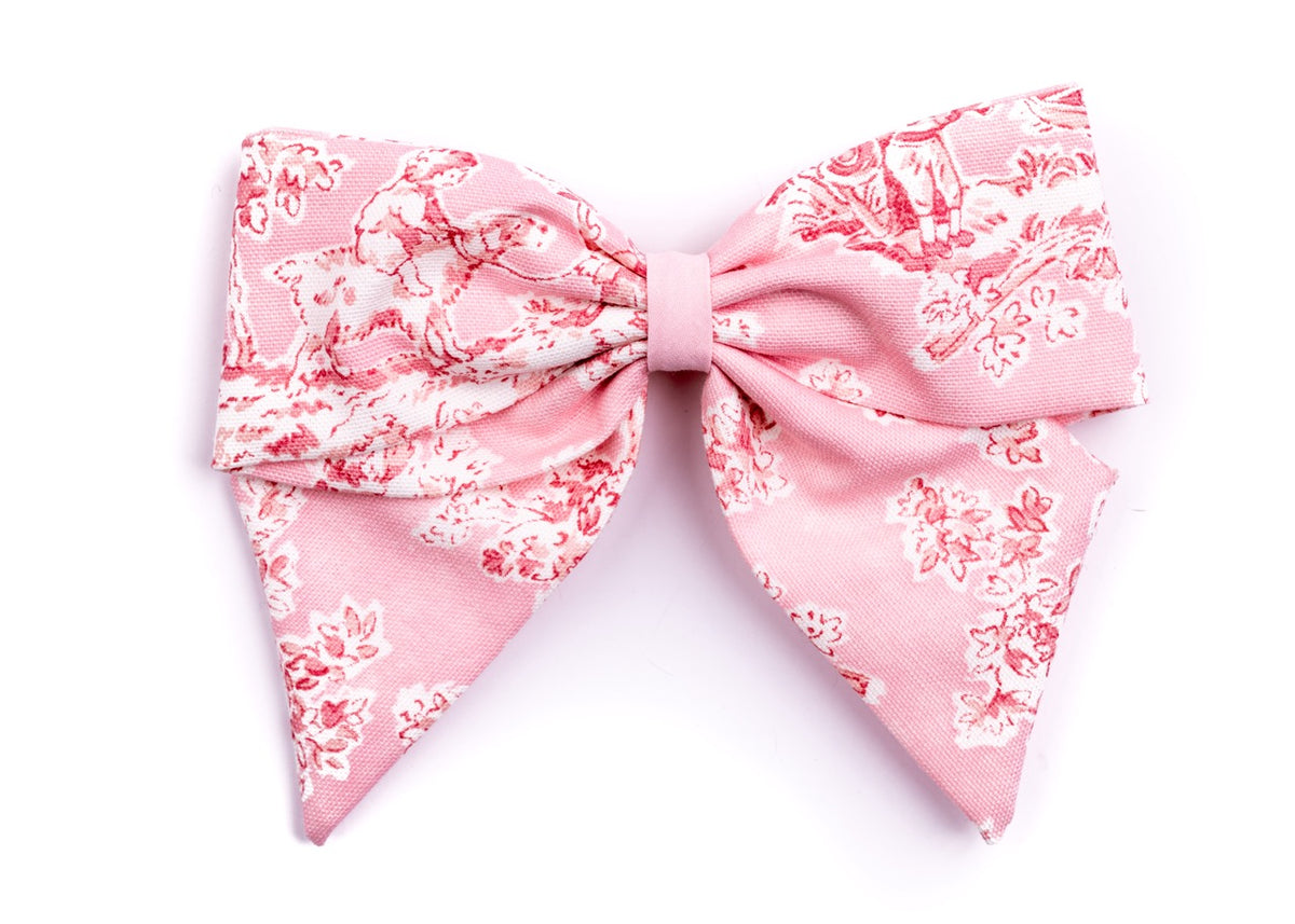 Farmhouse Toile Bow in Pink