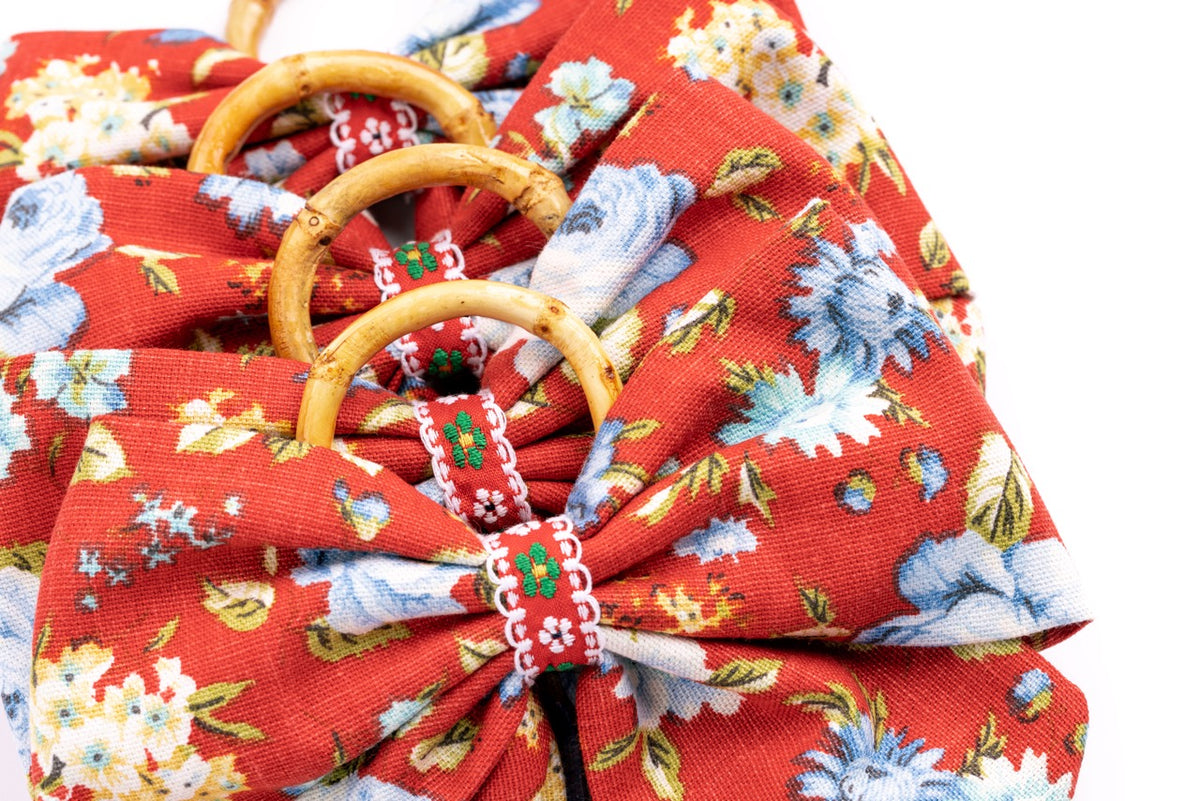 Bordeaux Belle Napkin Rings in Red, Set of 4