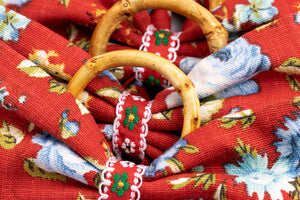 Bordeaux Belle Napkin Rings in Red, Set of 4