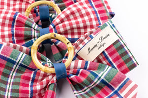 Blush Provence Plaid Napkin Rings in Pink, Set of 4