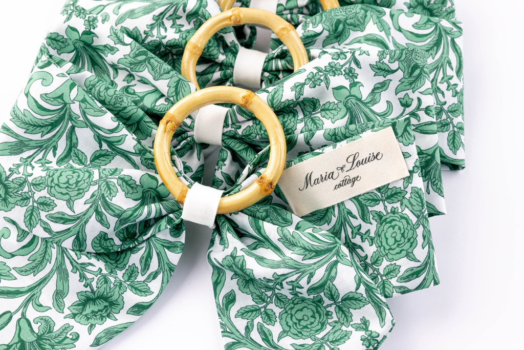Heritage Sambourne Napkin Rings in Green, Set of 4
