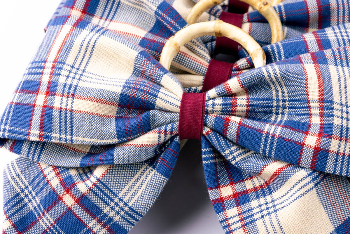Marseille Indigo Plaid Napkin Rings in Blue, Set of 4