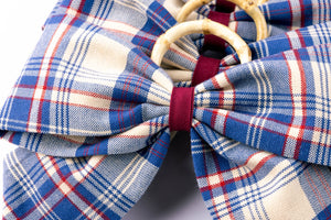 Marseille Indigo Plaid Napkin Rings in Blue, Set of 4