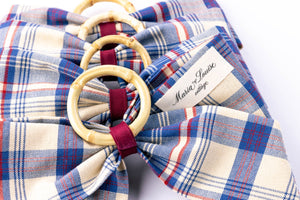 Marseille Indigo Plaid Napkin Rings in Blue, Set of 4