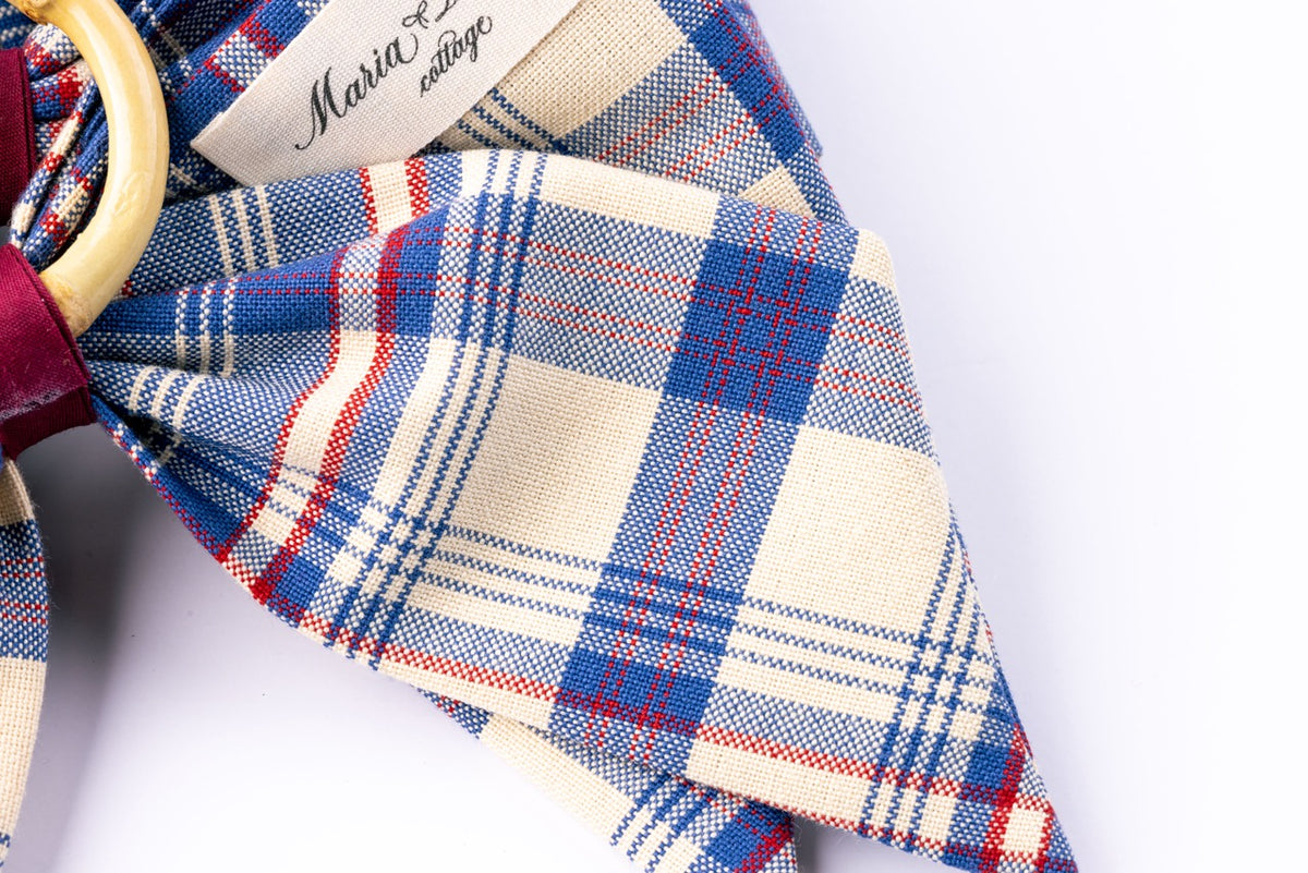 Marseille Indigo Plaid Napkin Rings in Blue, Set of 4