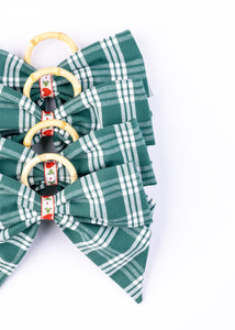 Olive Grove Plaid Napkin Rings in Green, Set of 4