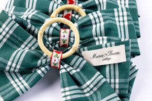 Olive Grove Plaid Napkin Rings in Green, Set of 4