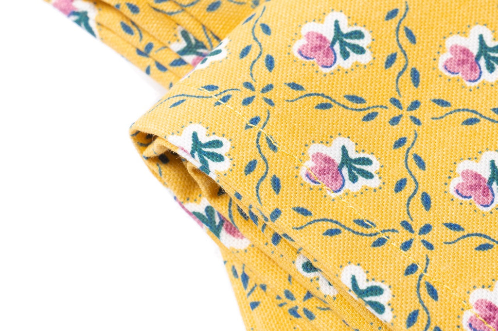 Retro Rose Napkins in Yellow, Set of 4