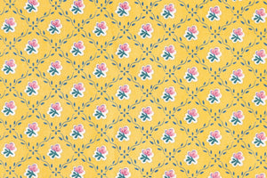 Retro Rose Napkins in Yellow, Set of 4