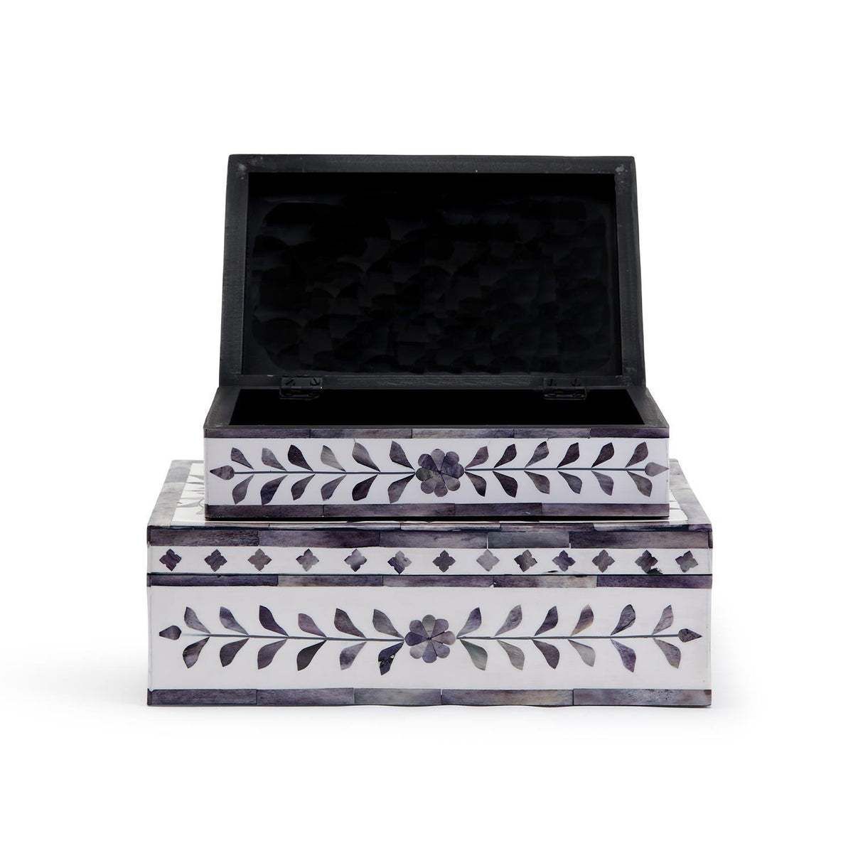 Jaipur Palace Gray/White Cover Box, Set of 2