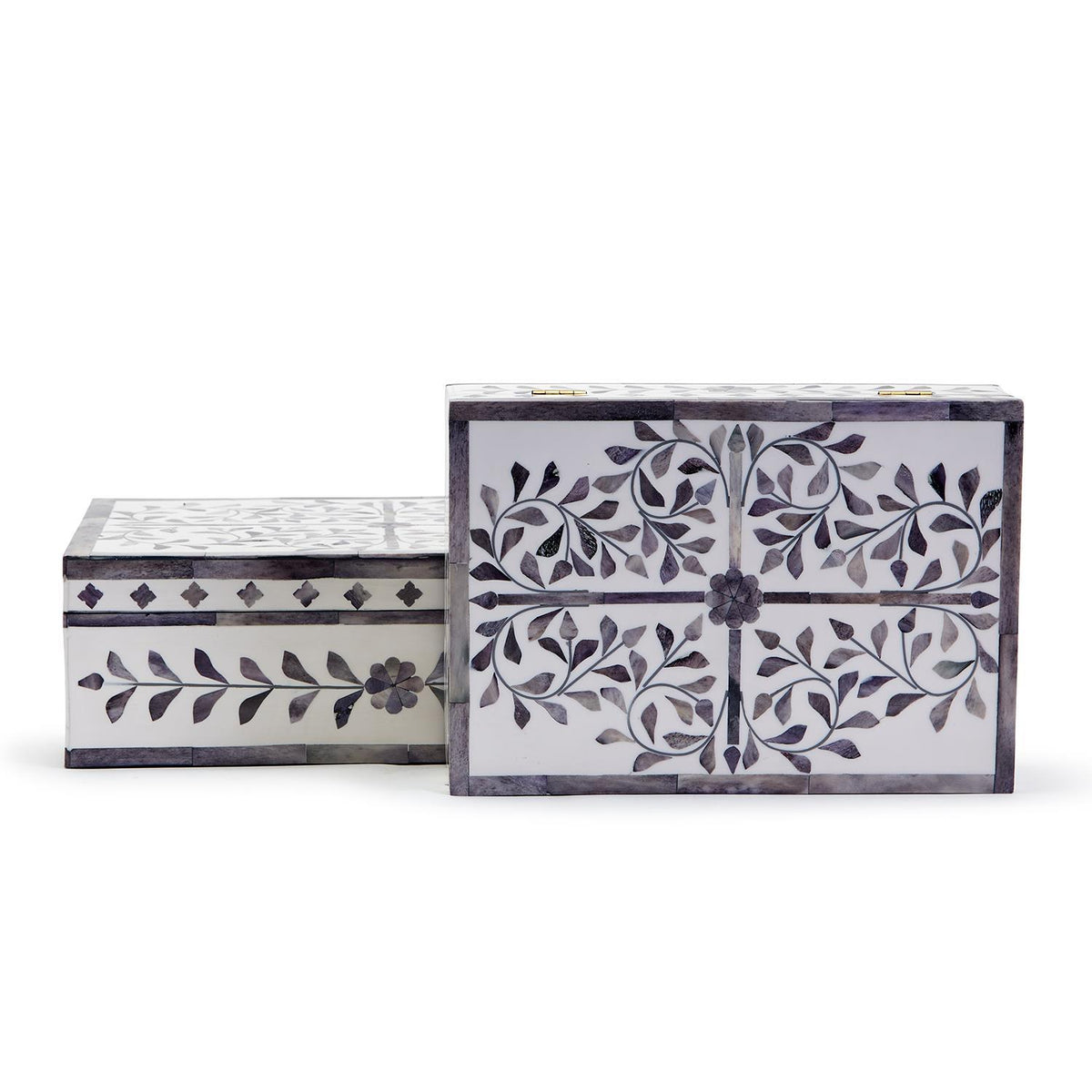 Jaipur Palace Gray/White Cover Box, Set of 2