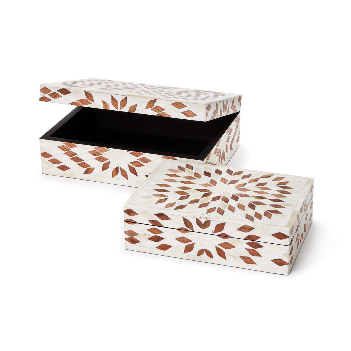 Raffles Hinged Covered Box, Set of 2