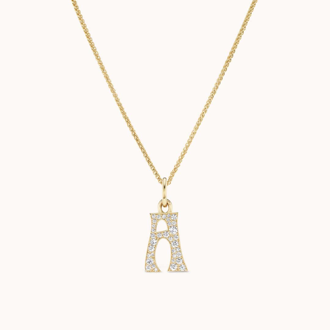 Pave Diamond Letter Charm