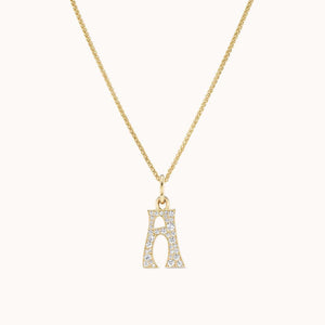 Pave Diamond Letter Charm