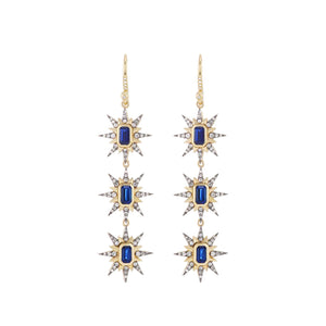 Multi Starburst Earrings Blue Sapphire - Marlo Laz