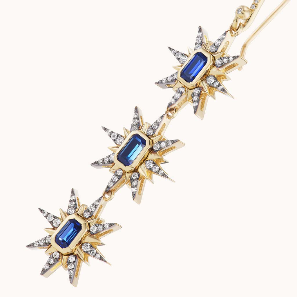 Multi Starburst Earrings Blue Sapphire - Marlo Laz