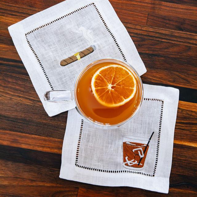 White Hemstitch Cocktail Napkin, Set of 4