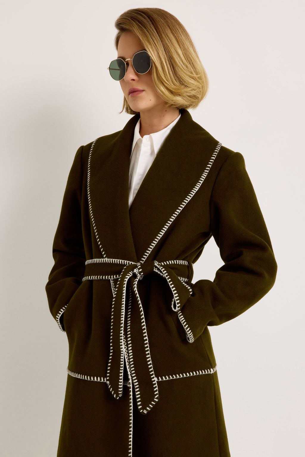 Chloe Coat in Juniper Green