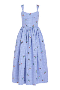 Nara Sequin Embroidery Midi Dress