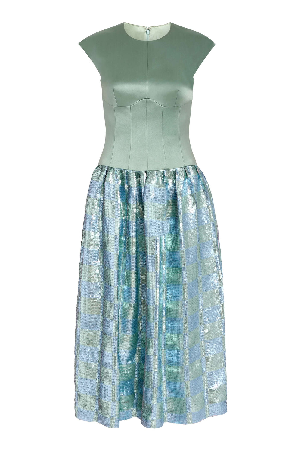 Aloe Gingham Sequin Drop Waist Dress