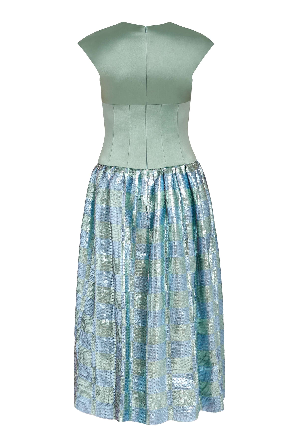 Aloe Gingham Sequin Drop Waist Dress