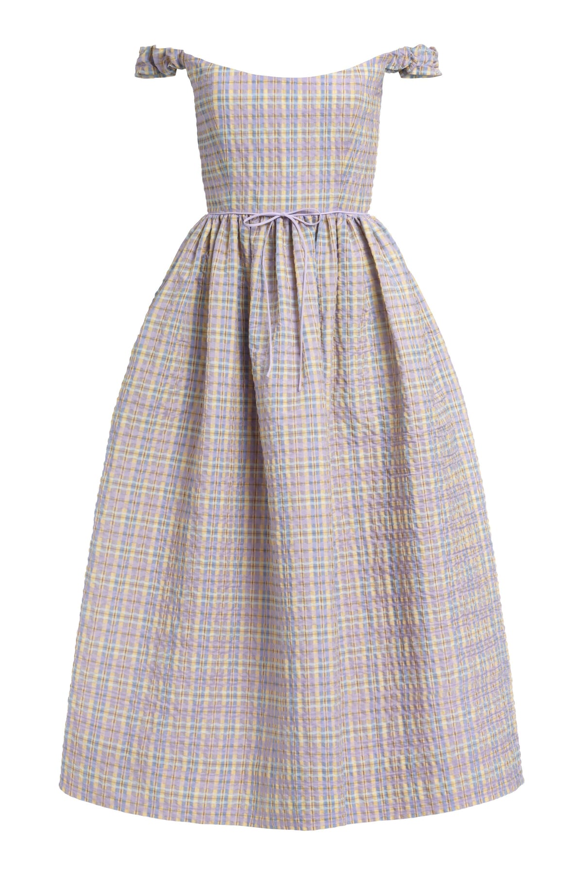 Ginger Pastel Plaid Midi Dress