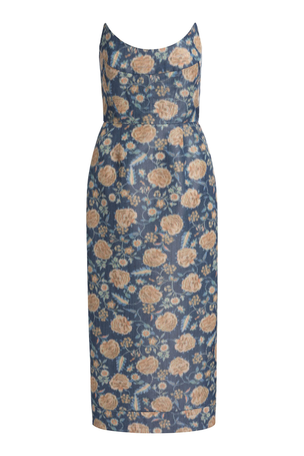 Cyprus Dusk Marigold Ikat Midi Dress