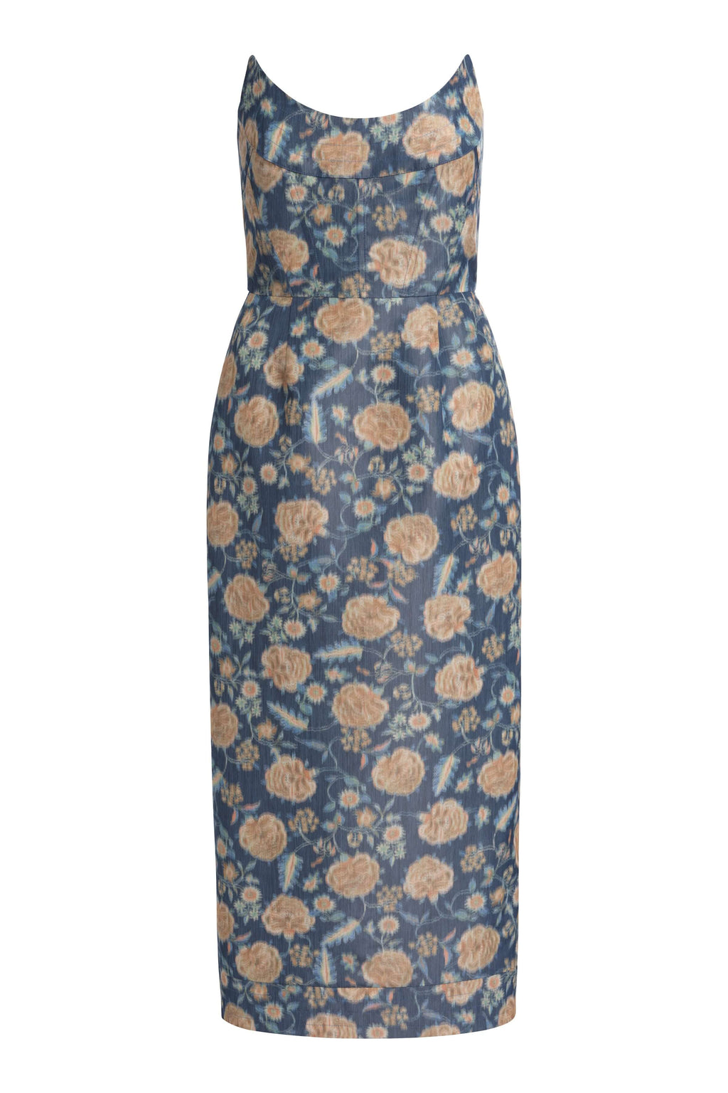 Cyprus Dusk Marigold Ikat Midi Dress