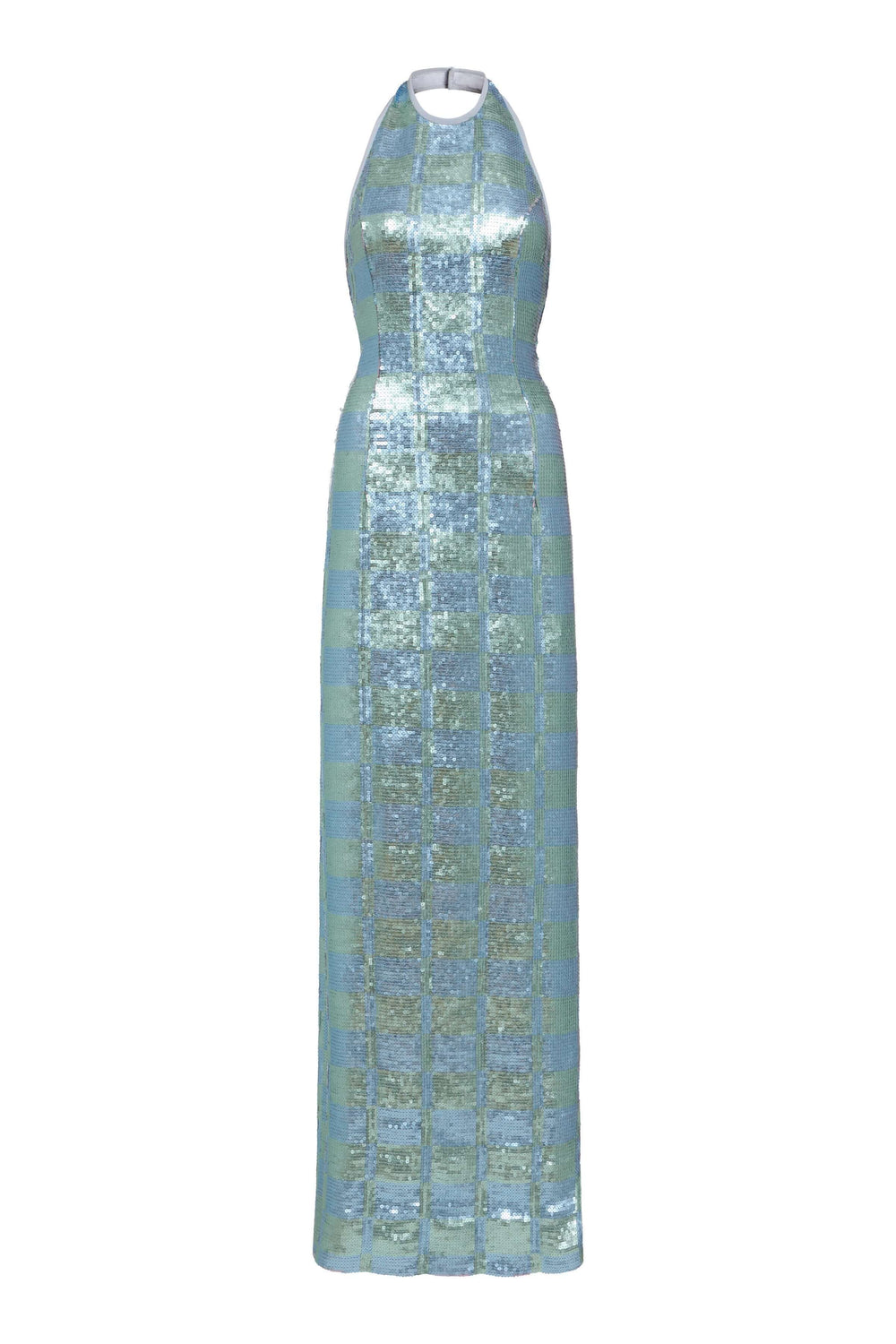 Nerine Gingham Sequin Gown