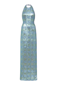 Nerine Gingham Sequin Gown