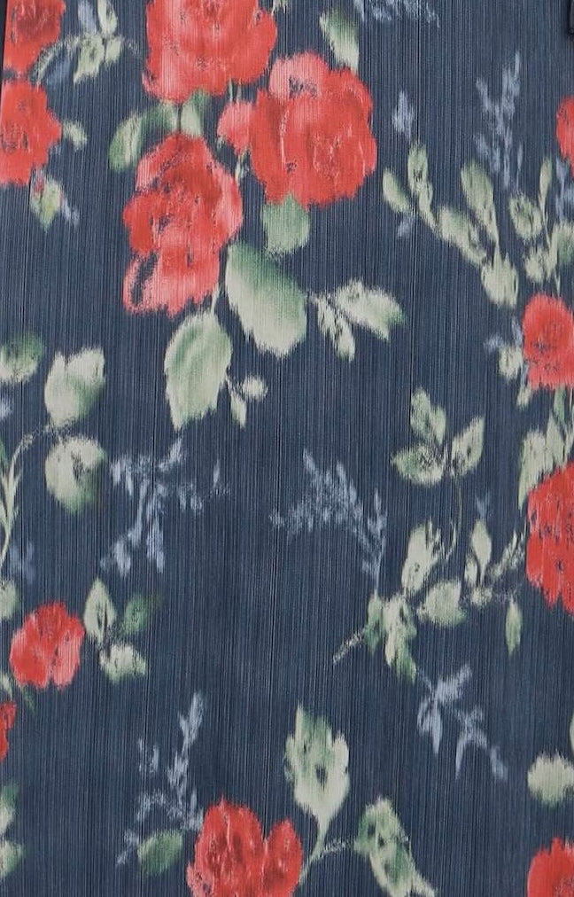 Adelaide Red Bloom Chiffon Gown
