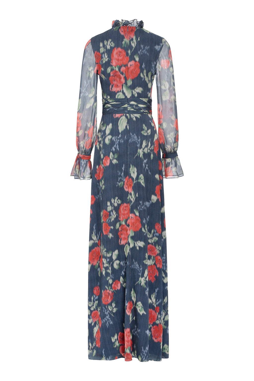 Adelaide Red Bloom Chiffon Gown