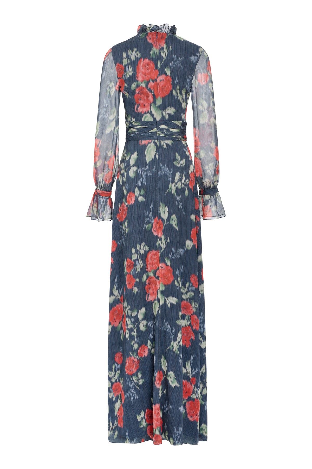 Adelaide Red Bloom Chiffon Gown
