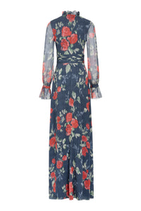 Adelaide Red Bloom Chiffon Gown