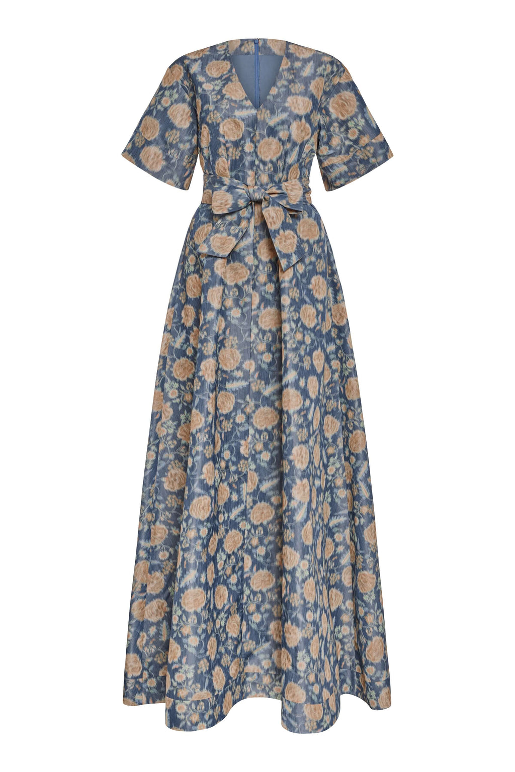Margaretta Dusk Marigold Ikat Gown