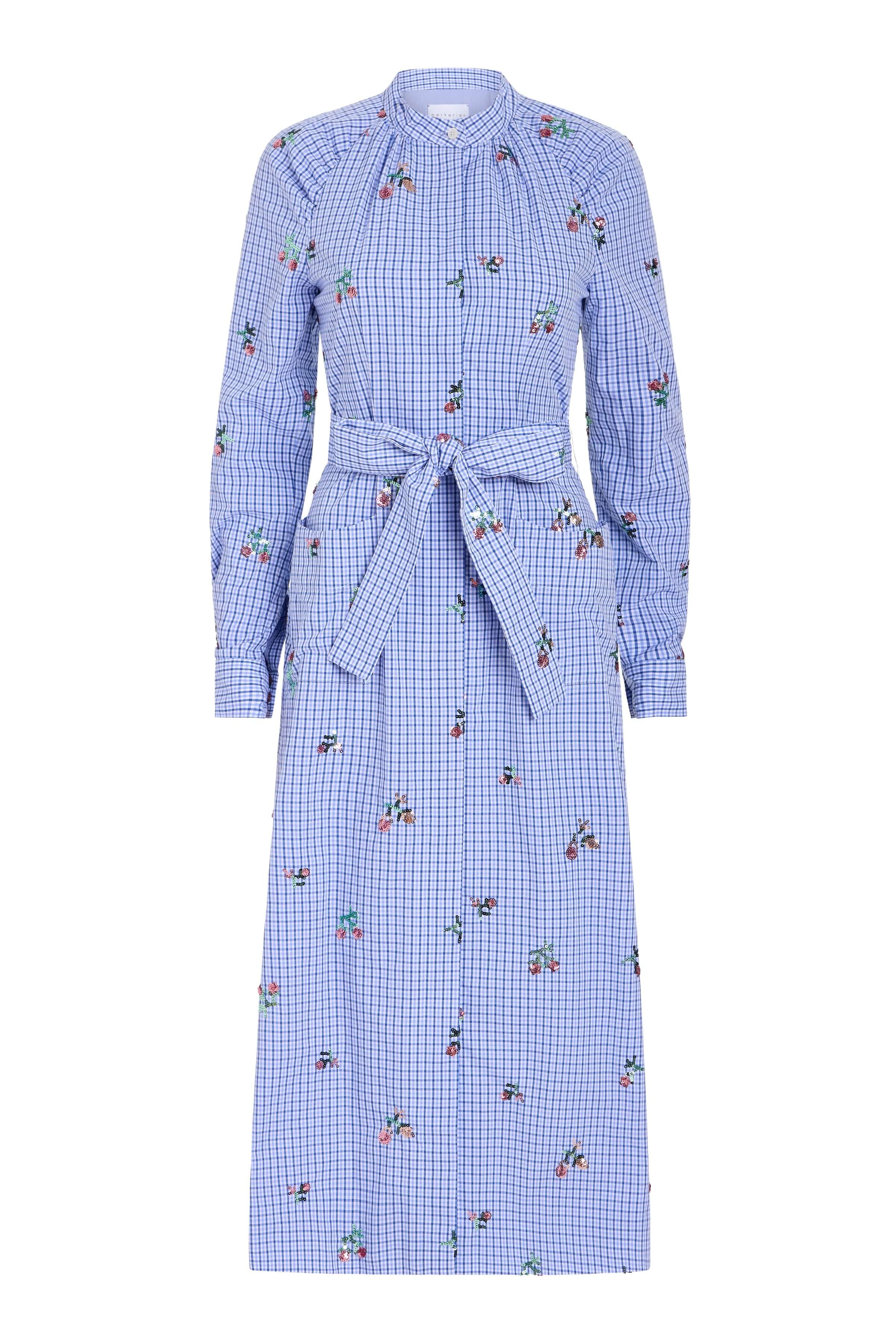 Gazania Sequin Embroidery Shirt Dress