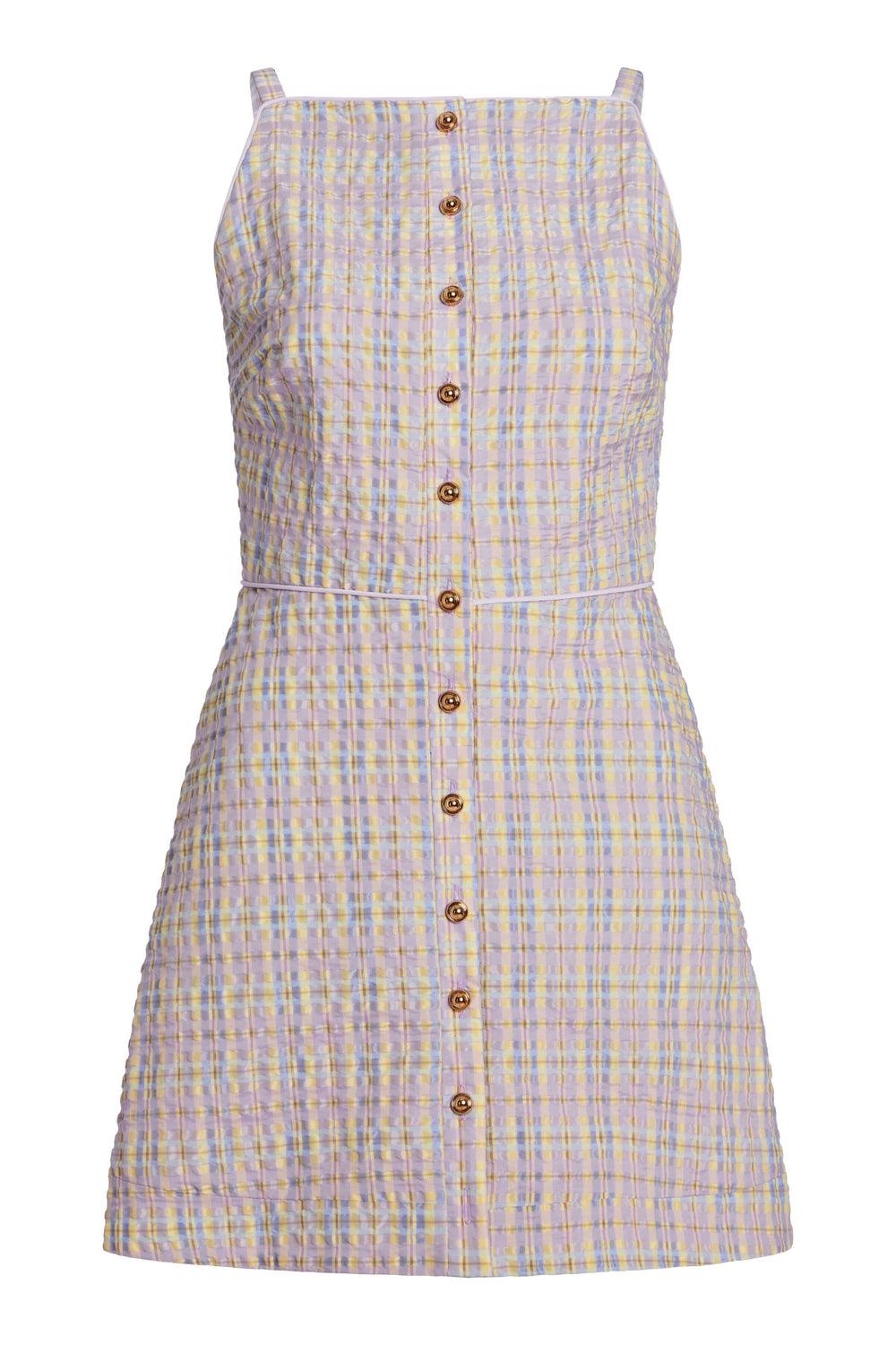 Skye Pastel Plaid Button Up Mini Dress