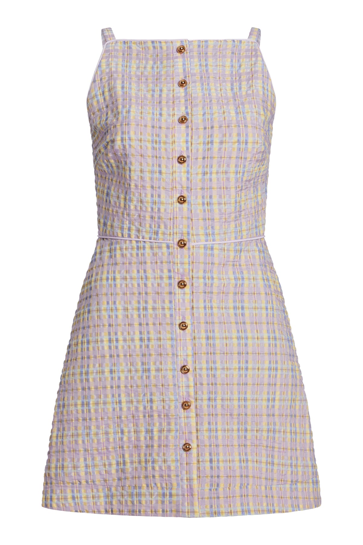 Skye Pastel Plaid Button Up Mini Dress