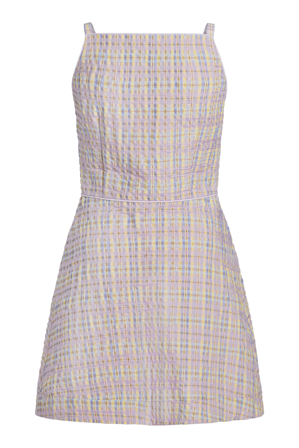 Skye Pastel Plaid Button Up Mini Dress