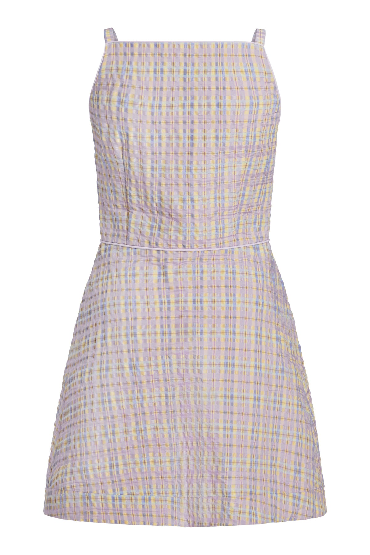 Skye Pastel Plaid Button Up Mini Dress