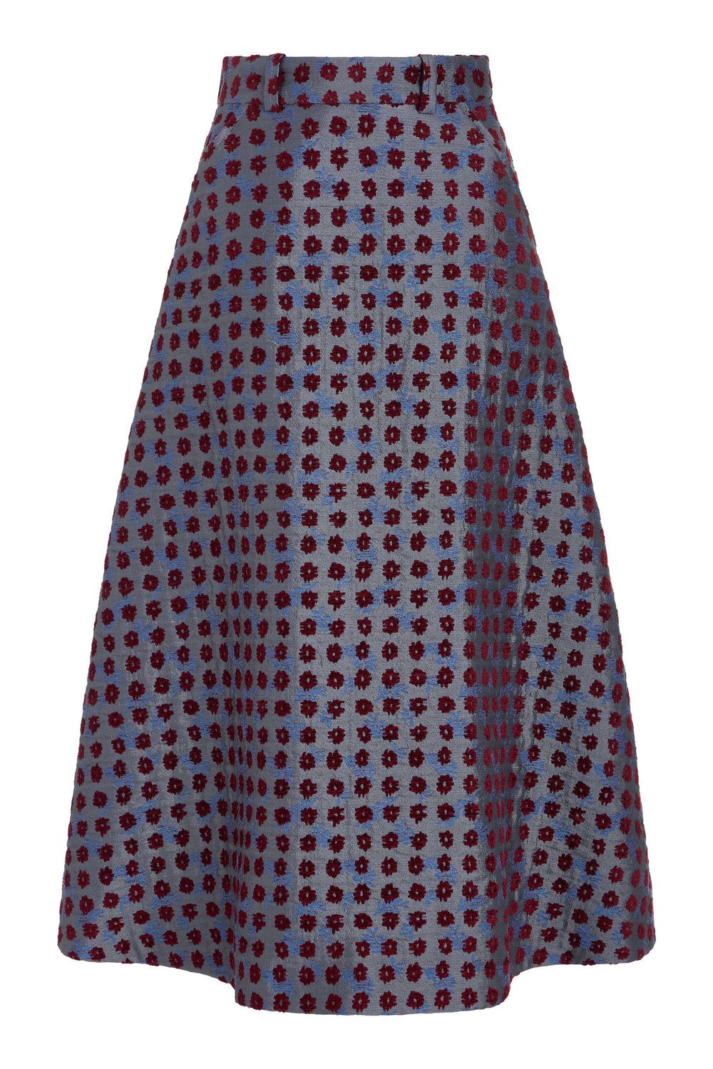 Frances Teal Tapestry Midi Skirt