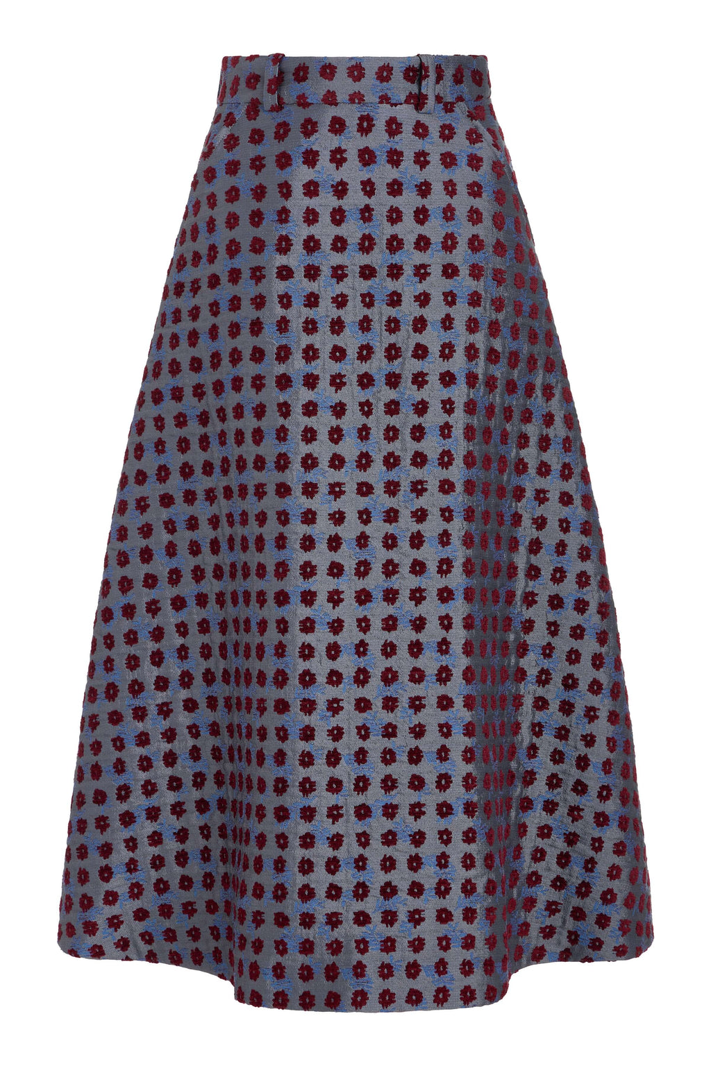 Frances Teal Tapestry Midi Skirt