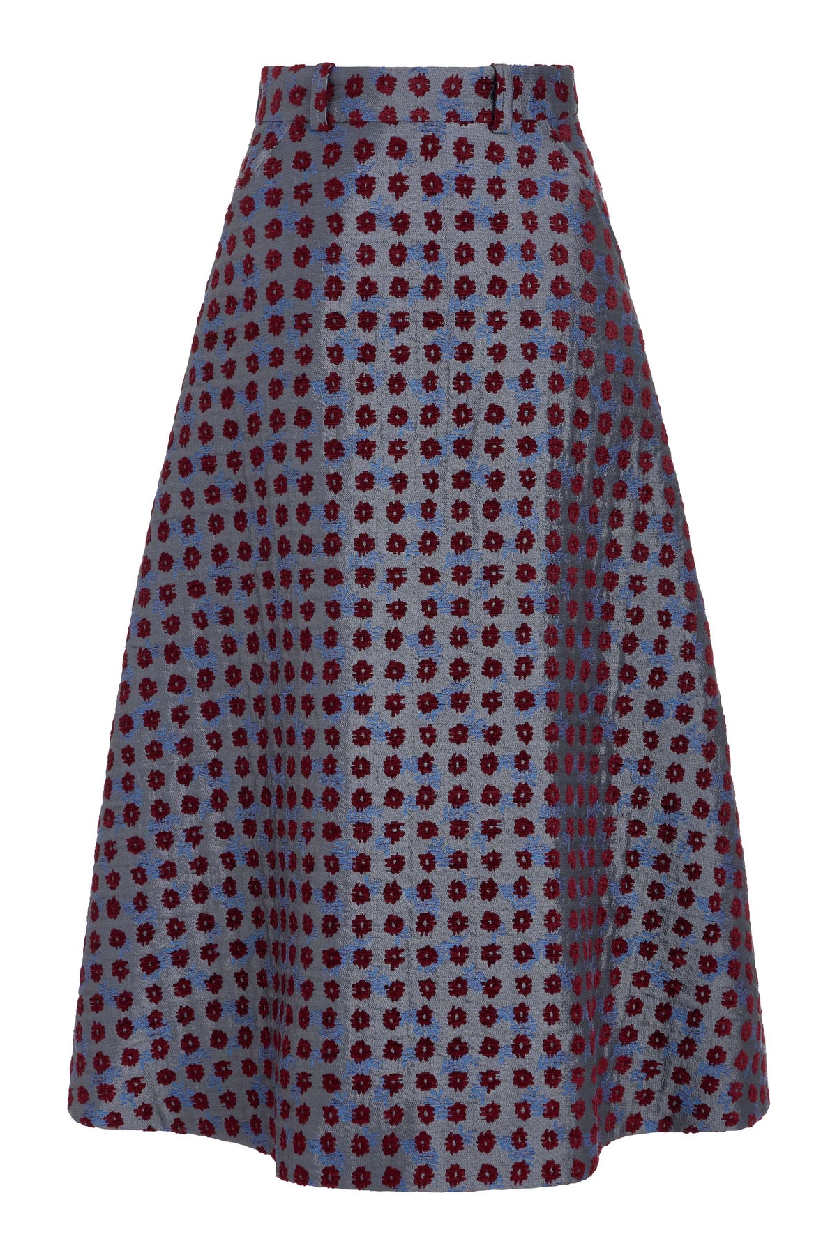 Frances Teal Tapestry Midi Skirt