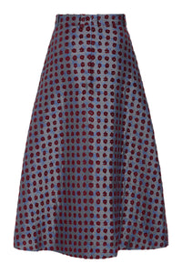 Frances Teal Tapestry Midi Skirt