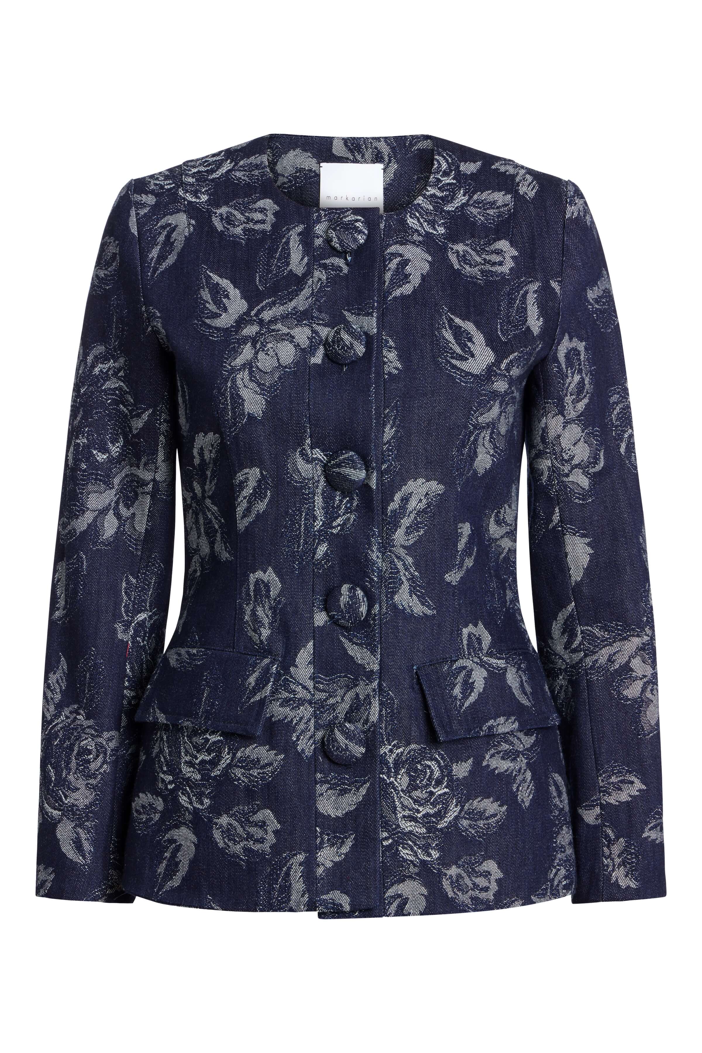 Savane Floral Denim Jacket Top