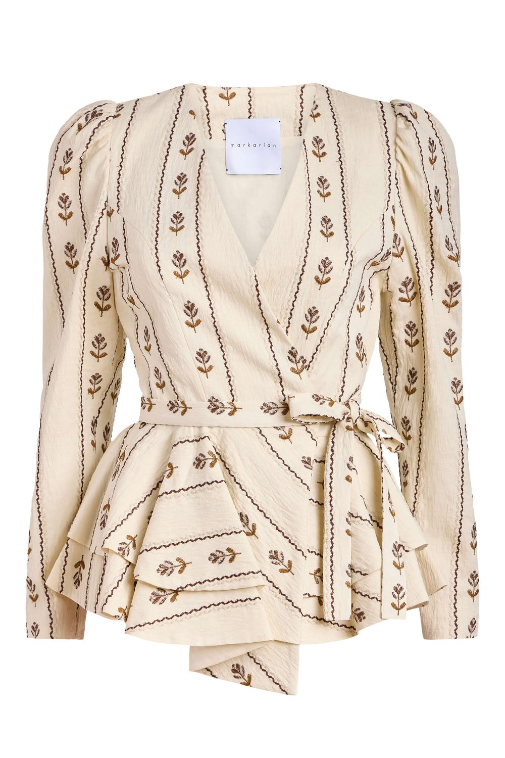 Vega Ivory Linen Wrap Top